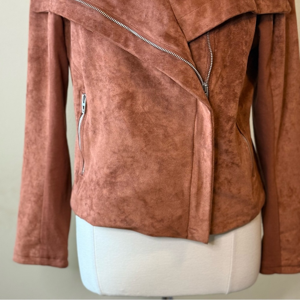 BLANK NYC Rust Faux Suede Jacket Size XL Asymmetrical - Picture 4 of 10